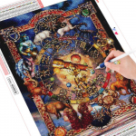 5D Teemantmaal T&auml;htkuju Teemanttikandid Multifilm Teemant 20X30CM