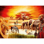 5D teemantmaaling Ristpistes K&auml;sitsi valmistatud teemanttikandid Aafrika elevant Kodukaunistus 20X30CM