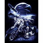 T&auml;ielik 5D Teemantmaaling Must mootorratas Teemanttikandid T&auml;ielik Anime Ristpistekomplektid Kodukaunistus K&auml;sitsi valmistatud kingitus Round 20x30cm