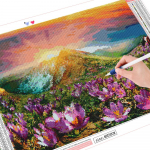 Teemantmaal P&auml;ikeseloojangu ristpistes 5D Teemanttikandid M&auml;gimaastik Rhinestones Kunstpilt Kodukaunistus Full Round 20X30CM