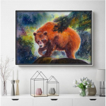 Teemantmaal t&auml;isruudukujuline teemantmosaiik, looma multifilm Kodukaunistused Tikand T&uuml;drukule k&auml;sitsi valmistatud kingitus Full Round 20X30CM