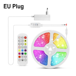 LED-riba 5050 Bluetooth nutikas LED-riba valgusmuusika RGB dioodlint DC 12V Ambilight neoonlamp toapeo j&otilde;ulukaunistuseks koos EU pistikuga 1M-EU Plug