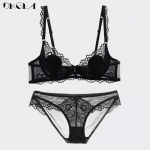 DKGEA Lace Sexy Embroidery rinnahoidja naiste suures suuruses aluspesukomplekt, roheline 70A must