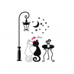 DIY kodukaunistus paarile kassile eemaldatav seinakunsti vin&uuml;&uuml;lkleebis