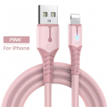 Kiirlaadimise USB-kaabel iPhone 14 13 12 11 Pro Max XS X 6s 7 8 Plus Origin mobiiltelefoni laadija juhtme andmelaadija juhe 1/1,5/2M jaoks 1M roosa