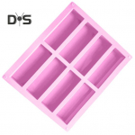 Koogivorm, mittekleepuv, kiiresti eemaldatav DIY 8-&otilde;&otilde;nsusega ristk&uuml;likukujuline silikoonist k&auml;sitsi valmistatud seebivorm k&ouml;&ouml;gi jaoks