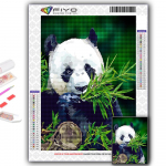 5D Teemantmaali Loom Panda Ristpistes Teemanttikandid Mosaiik Full Round 20X30CM