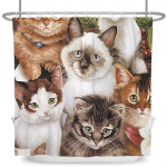 Naljakas du&scaron;ikardinad Vannitoa kardin konksudega Dekoratsioon Veekindel kassikoer 3d vann 180*180cm loominguline du&scaron;ikardin W150xH180cm