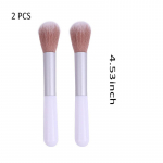 2tk Powder Blusher Brush Makeup Tool Soft Fiber meigipintsel 2pcs valge