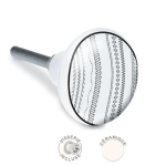 Les Tr&eacute;sors De Lily [A2099] - keraamiline m&ouml;&ouml;bli nupp 'Boho' must valge - 65x35 mm must