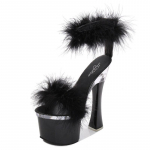 Naiste kingad suvised seksikad sandaalid &ouml;&ouml;klubi Plush l&auml;bipaistev &uuml;lik&otilde;rge kontsaga veekindel bankett 17 cm konts 7 cm platvorm LFD 34 must