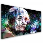 Kolmeosalise pildiga l&otilde;uenditr&uuml;kk Albert Einstein 60x40 lilla
