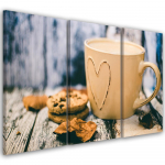 Kolmeosalise pildiga l&otilde;uendiprint Coffee Cup Retro 60x40 beež