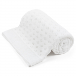 Bellochi bamboo blanket openwork bianchi, 100x80 cm, snow white