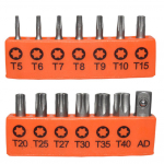 14 tk. 25 mm Torx kruvikeeraja otsikud auguga T5-T40 elektrilise kruvikeeraja adapteriga