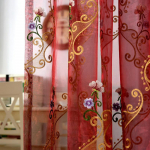 1 TK Euroopa tikitud t&uuml;ll valge l&auml;bipaistev kardin Marli l&otilde;ng Voile eesriided akna kardin elutuba NAPEARL W300cm x L260cm punane