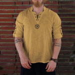 Ramidos meeste suvine moekas isikup&auml;ra puuvillane-linane pikkade varrukatega topp XXXL khaki