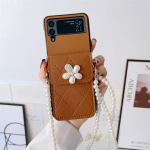 Mood Crossbody Pearl Bow Knot kaelapael Card Bag telefoni&uuml;mbris Samsung Galaxy Z Flip 4 3 Z Flip3 Flip4 5g kaanega armsad &uuml;mbrised For Z Flip 3