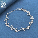 925 Sterling Silver FULL Heart AAA tsirkoonist ketiga k&auml;ev&otilde;ru ehted 20cm