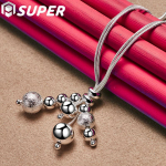 925 Sterling h&otilde;bedane topeltmadu kett, matt sileda palliga kaelakee ehted 45cm