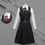 Mitaka Asa Cosplay kost&uuml;&uuml;m Anime mootorsae mees Cosplay must vormiriietus plisseeritud seelik War Demon Cosplay Jaapani koolivorm XXXL