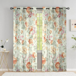 V&auml;rviline lillekardin elutuppa Elegantne abstraktne kardin Lilleviinapuust prinditud aknakatted k&otilde;rge varjundiga (70&ndash;90 %)2 paneeli W66 X H160cm X 2