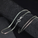 S925 h&otilde;bedane kaelakee 2,0 mm &otilde;&otilde;nes topeltkastiga kett Klassikaline mood rangluu kett Hip Hop Ins Neutral Boutique Ehted 50CM