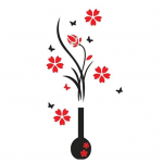 Eemaldatav 3D vaas Lillepuu seinakleebised Kodukleebis DIY elutoa sisekujundus 80cm*40cm