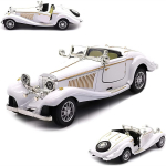 1:28 Scale Benz 500K tagasit&otilde;mmatav survevalu metallist antiikne klassikaline mudelautod kollektsioneeritavad m&auml;nguasjade kingitused (Pikkus 6,5 tolli / 16,8 cm) 16.2x5.7x4.8cm valge