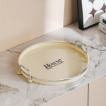 Luksuslik beež hoiualus Elutuba Teetassid Kruusid Teealus K&ouml;&ouml;k Puuviljakandik &Otilde;htus&ouml;&ouml;gitaldrikud Magustoidualus k&auml;epidemega 1Pc Beige Y