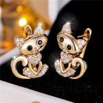 Armsad kassipoegade k&otilde;rvar&otilde;ngad naistele looma kassi kujuga kuubikujulised tsirkooniumoksiidist k&otilde;rvar&otilde;ngad moes ainulaadsed klambriga k&otilde;rvar&otilde;ngad kuld