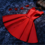 Naiste l&uuml;hike pidulik &otilde;htukleit peokleidid ballikleidid A-joonega pruutneitsi pulmakleit XS punane