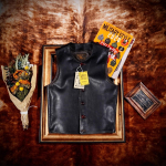 Klassikaline retro Tomahawk Horse nahkvest mootorrattavest S