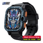 LOKMAT APPLLP 4 MAX Androidi nutikell telefoni treeningu j&auml;lgija puuteekraaniga kahe kaameraga GPS Wifi k&otilde;ne j&auml;lgimine pulsikell must