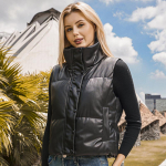 Naiste talvine l&uuml;hike puuvillane vest, krae, polsterdatud soe nahkmantel XS must