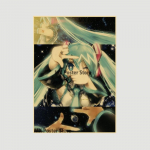 Anime Idol Cartoon Laulja Miku Plakat HD Print J&otilde;upaber Retro Seina Kunst Pildid Magamistoa Dekoratiivmaal Kodukaunistuse Kingitused 30x21cm