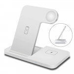 15w 3-&uuml;hes kiirlaadimise juhtmevaba laadija alus Apple Watchi jaoks 8 7 6 5 4 Airpods 3 Pro Iphone 14 13 12 11 Xs Xr X 8 Style2 White