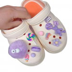 Kingav&otilde;lusid Crocsi jaoks DIY Purple Heart Plush eemaldatav kaunistuslukk Crocsi kingav&otilde;lu tarvikutele Lastele, t&uuml;drukutele, kingitus