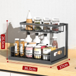 V&auml;ljat&otilde;mmatav valamualune hoiuriiul Mitmeotstarbeline kraanikausialune hoiustamisriiul vannitoak&ouml;&ouml;gi t&ouml;&ouml;tasapinna jaoks must