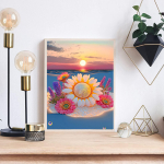 5D DIY teemantmaaling p&auml;evalille ujumiss&otilde;rmuse maalimise ristpistes komplekt Mosaiik Teemanttikandid Roos T&auml;is&uuml;mmargune/ruudukujuline puur Kodukaunistus Round 30x40cm