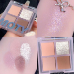 Kaunis Heart P&otilde;sepuna Palette Roosa Taro Purple P&otilde;sepuna N&auml;omeigipalett Glitter Shimmer Meigi esilet&otilde;stmise puuder