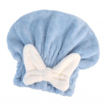 Kiiresti kuivav juukser&auml;tik naiste t&uuml;drukutele armas Bowknot pehme imav korallifliisist elastne kuivatav juuksem&uuml;ts lokkis pikkadele paksudele juustele roosa