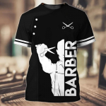 Naiste T-s&auml;rk Barber Tool Print suvine l&uuml;hikeste varrukatega moodne kaelusega &uuml;lisuur naister&otilde;ivaste top Camisa S