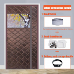 Puuvillane uksekardin Talvine Paksendatud Kodu Soe Tuulekindel K&uuml;lmakindel heliisolatsioon Iseimev vahesein Velcro Magnet Rippkardin 100*200