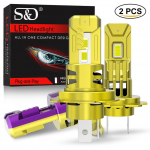 2tk H4 H7 LED esitule pirnid H1 H11 9005 HB3 9006 HB4 9012 Hir2 Led Mini Car Turbo esilatern 50W 25000Lm Auto Juhtmeta Lamp 6000K Super Bright White H1