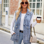 Uus teksavest, camisole, suvine moesuund, varrukateta teksavest, naiste trend S