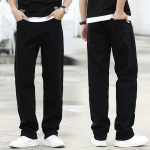 Kevadine &otilde;huke teksaosa Meeste avarad sirged, k&otilde;rge v&ouml;&ouml;kohaga venivad meeste vabaaja teksap&uuml;ksid 33