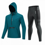 WOSAWE rattakomplektid kapuutsiga tuulekindlad kerged jalgratta tuulejakid jalgratta pikad p&uuml;ksid 5D geelpadjad M sinine