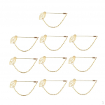 10pcs Sold Glue on Flower Brooch Pin DIY kuld