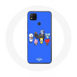 Coque pour Xiaomi Redmi 9C BTS BT21 Tata Chimmy Cooky Rj Koya Shooky Et Mang Jouent De la musique Fo